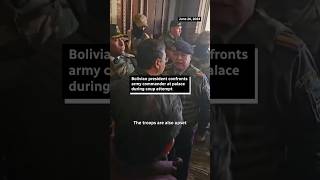 Bolivian president confronts army commander during coup attempt [upl. by Htur]