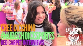 Cree Cicchino GameShakers interviewed at 2017 Nickelodeon’s Kids’ Choice Sports Orange Carpet [upl. by Ahsem669]