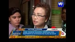 Comm Rowena Guanzon idinipensa ang pagpabor sa extension ng filing ng SOCE [upl. by Ayidah]