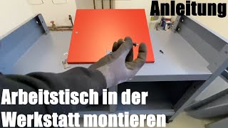 Arbeitstisch in der Werkstatt montieren  Küpper Metall Werkbank Korpus Montage Anleitung [upl. by Siramad]