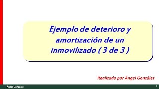 28 Ejemplo de deterioro y amortización de un inmovilizado  3 de 3 [upl. by Aramad]