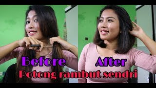 Tutorial  Memotong rambut sendiri dirumah  Tutorial cutting hair [upl. by Unni67]