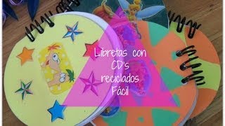 Libretitas de Notas con CDS RecicladosDIYFácil [upl. by Wiedmann152]