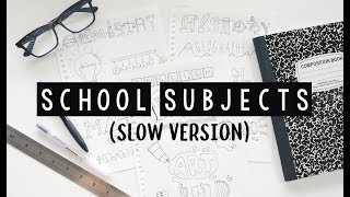 Doodle Words  School Subjects Slow Version  Doodles by Sarah [upl. by Aiseneg633]