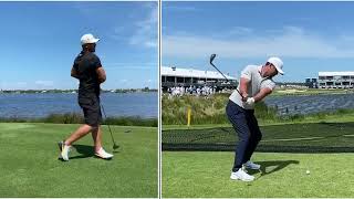 Brooks Koepka Swing Study Split Screen Driver FO  Iron DL [upl. by Avigdor]