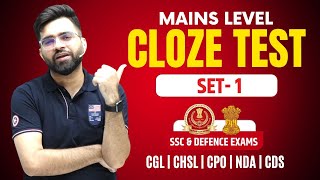 Set1 High Level Cloze Test  English For SSC CGL CHSL CPO STENO NDA CDS  Tarun Grover [upl. by Anasor]