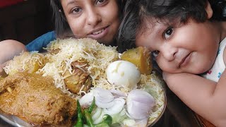 Eating Egg Chicken Biriyani with chicken chaap salad  Food eating  poulamieatingshow [upl. by Granny]