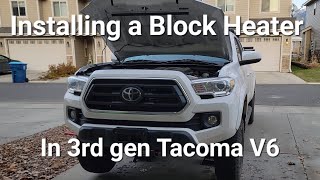 Installing a block heater in a 2020 Toyota Tacoma [upl. by Jesh]