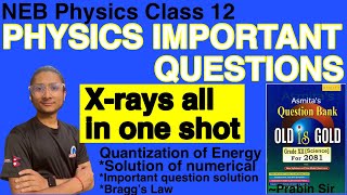 Xrays in one shot  Class 12 Physics Xrays Physics important question solution [upl. by Gnol]