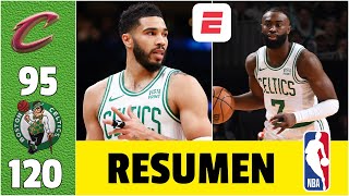 Los CELTICS dieron una PALIZA a los CAVALIERS por 12095 para poner 10 la serie de semifinal  NBA [upl. by Suoicserp362]