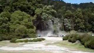 Volcanic fumaroles in Furnas Crater Sao Miguel Azores [upl. by Rovit356]