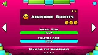 Geometry Dash Meltdown – “Airborne Robots” 100 Complete All Coins  GuitarHeroStyles [upl. by Anikes]