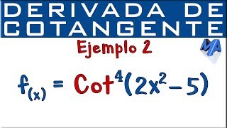 Derivada de la cotangente  Ejemplo 2 [upl. by Airdni]