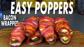 Easy Bacon Wrapped Jalapeno Poppers Made In The Oven [upl. by Evanne]