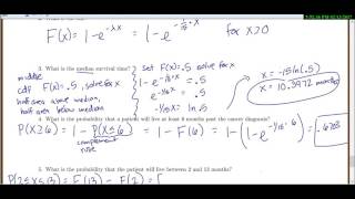 Stat 3000 Lecture Section 42 Exponential Distribution [upl. by Acinoreb]