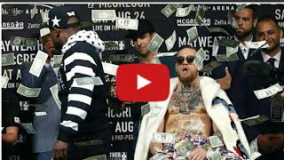 Mayweather joga dinheiro em Conor McGregor em New York World TourMcGregor vs Floyd [upl. by Emyle]