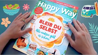 ASMR HAPPY WAY MAGAZIN SOMMER 2022 🌞 PAGE TURNING TRACING PAPER SOUNDS  GEFLÜSTERT WHISPERED [upl. by Cherish]