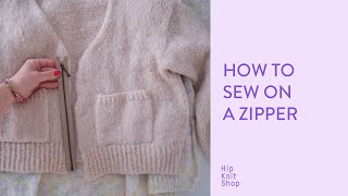 How to sew a zipper into a knitted jacket  knits [upl. by Peugia]