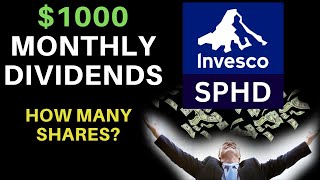 How Many Shares Of Stock To Make 1000 A Month SPHD Invesco SampP 500 High Dividend Low Volatility [upl. by Wilfreda117]