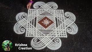 Margazhi madham special kolam  Easy padi kolam design with 5x5 dots  Dhanurmasam muggulu [upl. by Ger]