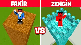 ZENGİN vs FAKİR KULE YAPI KAPIŞMASI   Minecraft [upl. by Mehta954]