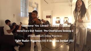 Someone You Loved Lewis Capaldi AGTChampions S2  Tyler ButlerFigueroa Violinist Angelina Jordan [upl. by Desdee]