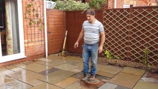 Laying An Indian Sandstone Patio [upl. by Adnauqal]