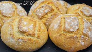 PAN RUSTICO CASERO PARA HAMBURGUESAS  SANDWICH Y BOCADILLOS RECETA FÁCIL [upl. by Barbette]