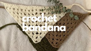 CROCHET BANDANA WITH ME  A stepbystep granny triangle crocheting tutorial [upl. by Johnston]