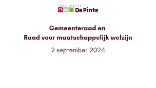 Gemeente en OCMWraad 2 september 2024 [upl. by Andi]