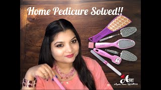 DIY Pedicure kit step by step reviewHow to do pedicure at homeBabila Pedicure kit ampemery foot file [upl. by Nalon]