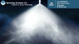 LN Nozzle  Wide Angle Fine Spray Hydraulic Atomizing Spray Pattern Demo by SSCo [upl. by Helli]