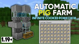 SIMPLE 119 AUTOMATIC PIG FARM TUTORIAL in Minecraft Bedrock MCPEXboxPS4Nintendo SwitchPC [upl. by Ahsyek]