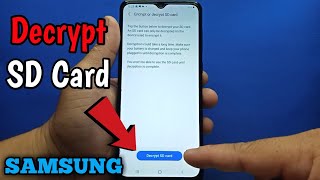 How to decrypt sd card on Samsung Galaxy A02  Samsung Security Settings [upl. by Einahpts]