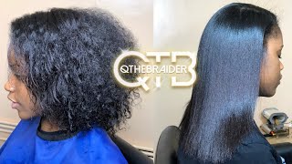 QTHEBRAIDER HOW TO Silk Press Start to Finish Very Detailed [upl. by Ludovick]