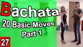 20 Bachata Basic Moves Part 1 Beginner  Bachata Tutorial 27  by MariusampElena [upl. by Yessac]