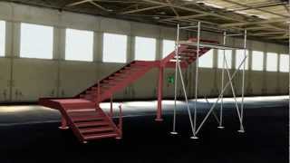 3D CAD Animation  Feature Steel Staircase Design amp Fabrication [upl. by Yeleek]