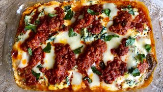 EGGPLANT PARMESAN BAKE  Roasted Eggplant wspinach amp ricotta  Keto  gluten free [upl. by Jezabella]