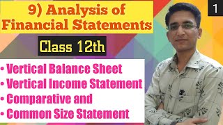 Analysis of Financial Statement  Balance sheet amp Income Statement  Class 12th  New Syllabus [upl. by Vedetta120]