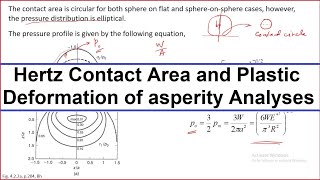 Tribological Systems Design  Lecture 14  Hertzian Contact Area Equation Plastic Contact Equation [upl. by Eatnahc]