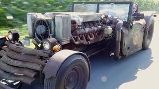 Dady Rat V12 191 Liter Four Turbo Rat Rod [upl. by Emirak]