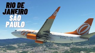 PMDG Boeing 737700 Gol Linhas Aéreas  Voo do Rio de Janeiro a São Paulo [upl. by Amuh]