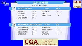 Selby CC Under 15 v Knottingley Town CC Under 15 [upl. by Craggy]