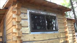 THE BACKWOODS CABIN Episode 15 A closeup look inside Over half the siding up on the outside [upl. by Eatton]