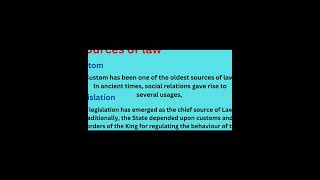 What is law Meaning definitions of law sources of law [upl. by Alleon]