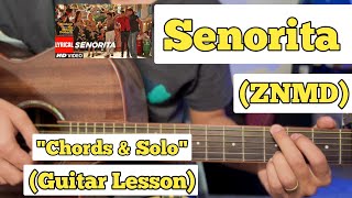 Senorita  Zindagi Na Milegi Dobara  Guitar Lesson  Chords amp Solo  Capo 2 With tab [upl. by Enidlarej]