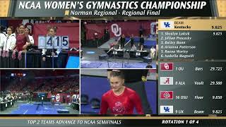 2023 NCAA Gymnastics Norman Regional Final [upl. by Martina]