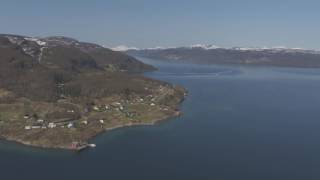 Sørreisa Finnsnes Gisundbrua Senja  Flying Over Norway [upl. by Nauqyaj]