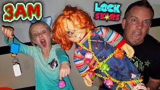 Do Not Open LOCK STARS TOYS at 3AM OMG So Creepy Chucky amp Clown in My House [upl. by Abigail]