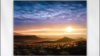 Painting a Sunrise Landscape in REAL TIME [upl. by Helyn]